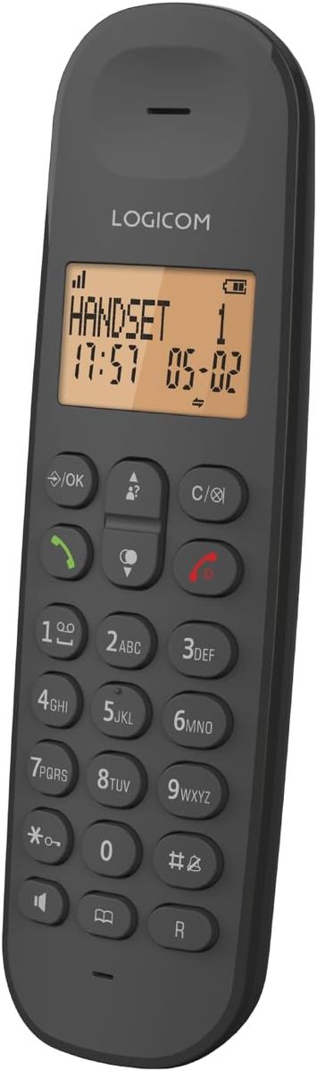 Logicom ILOA 150 Schnurloses Festnetztelefon ohne Anrufbeantworter – Solo – analoge und dect-Telefone – Schwarz