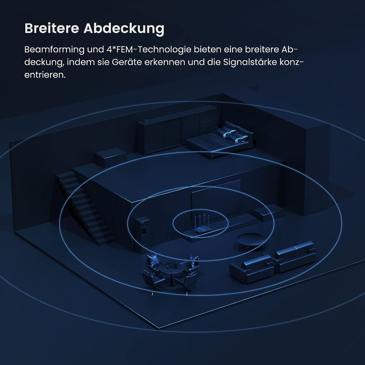 Tenda RX12 Pro Wi-Fi 6 WLAN Router(AX3000 Dualband 5GHz: 2402Mbps+2,4 GHz: 574Mbps)5*6dBi High-Gain-Antennen, Gigabit-LAN/WAN-Port, WPA3, MU-MIMO+OFDMA,WiFi+Mesh, VPN, APP, keine DSL-Funktion, Schwarz RX12 Pro|Wi-Fi 6|AX3000