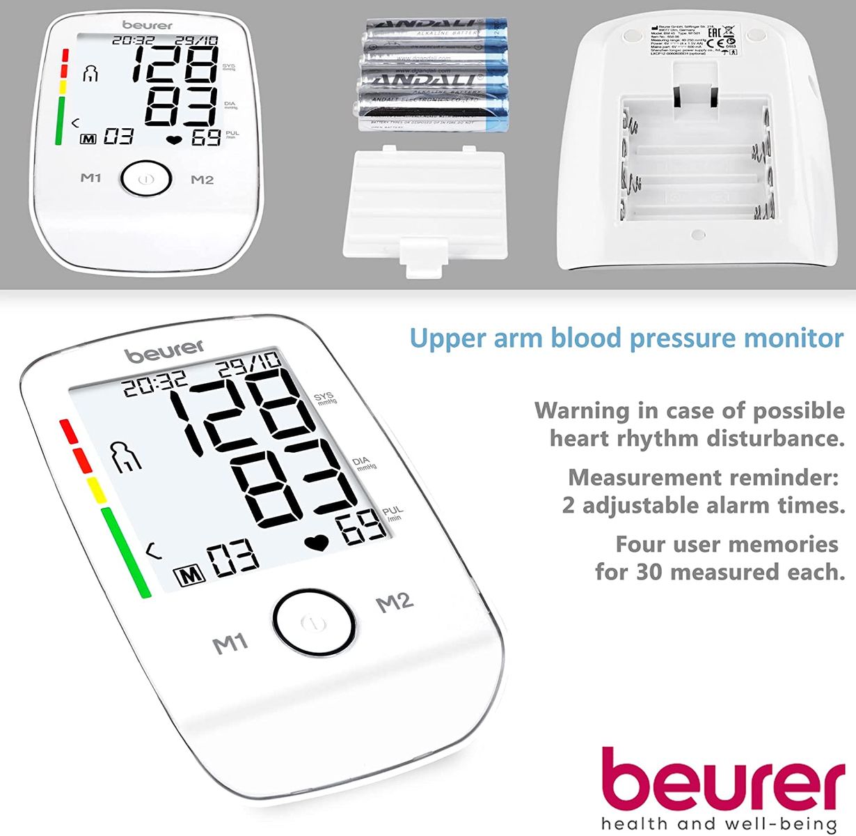 Beurer BM 45 Upper arm blood pressure monitor, white