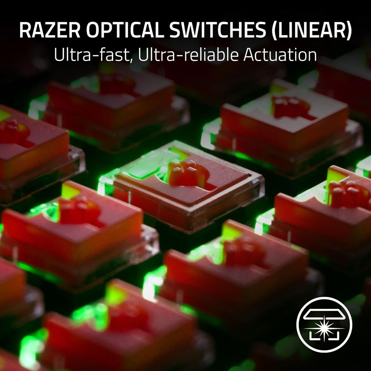 Razer DeathStalker V2 Pro TKL Gaming Keyboard Dual Wireless Optical Red Switches RGB ESP Layout - QWERTY