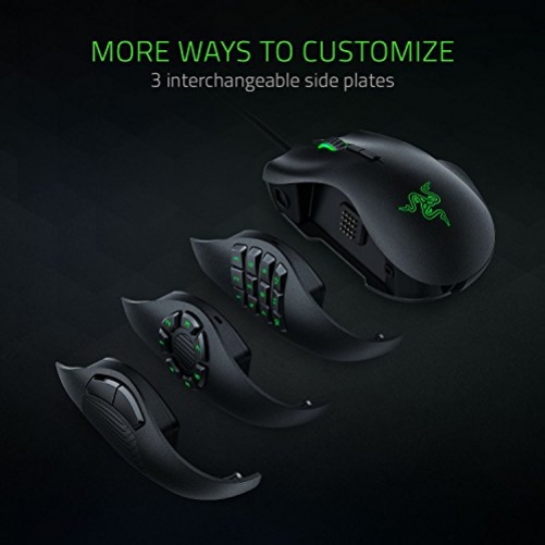 Razer Naga Trinity Gaming Mouse 16.000 DPI Ergonomic RGB Modular MOBA/MMO