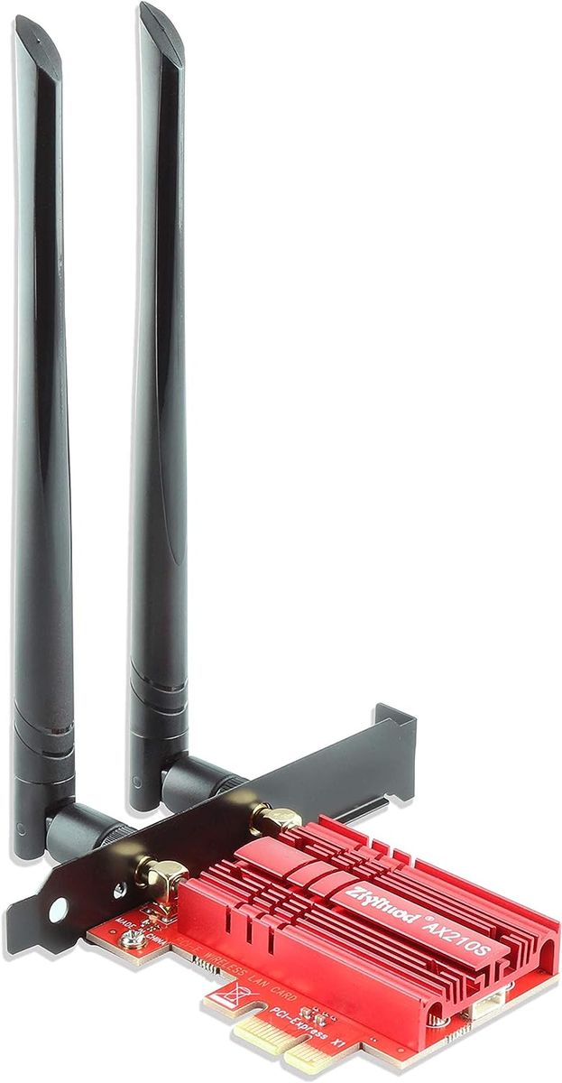 Ziyituod ZYT WLAN Karte, Intel AX210 Bluetooth5.2, Bis zu 5400Mbit/s Tri-Bands(6G/5G/2.4G) WLAN PCIe WiFi 6 Karte für Windows 11/10(64bit)