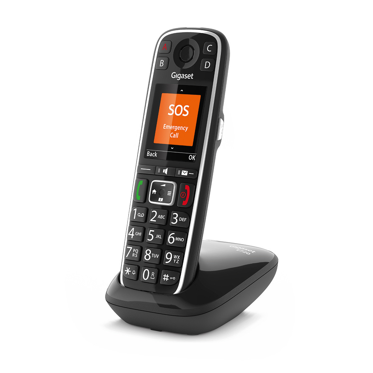 Gigaset E720 Analoges/DECT-Telefon Anrufer-Identifikation Schwarz