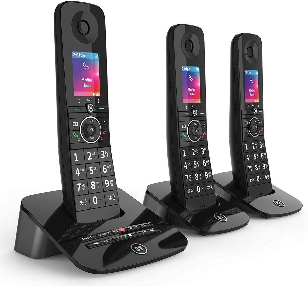 BT Premium Wireless Home Phone Mobile Sync Answering Machine Trio Handset Kit