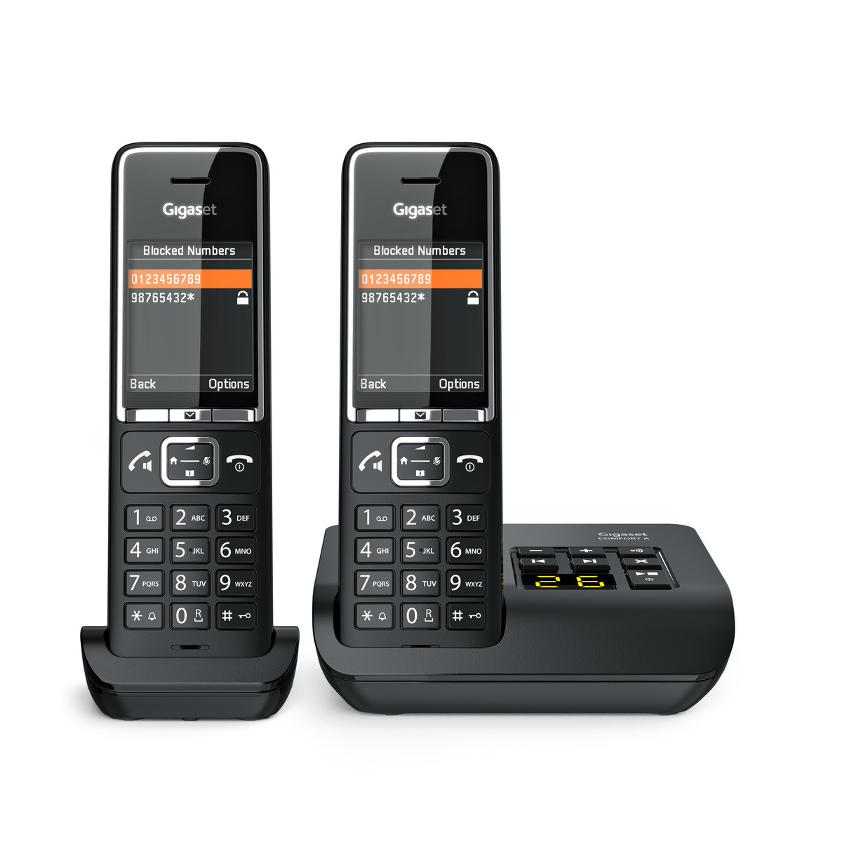 Gigaset COMFORT 550A duo Analoges/DECT-Telefon Anrufer-Identifikation Schwarz