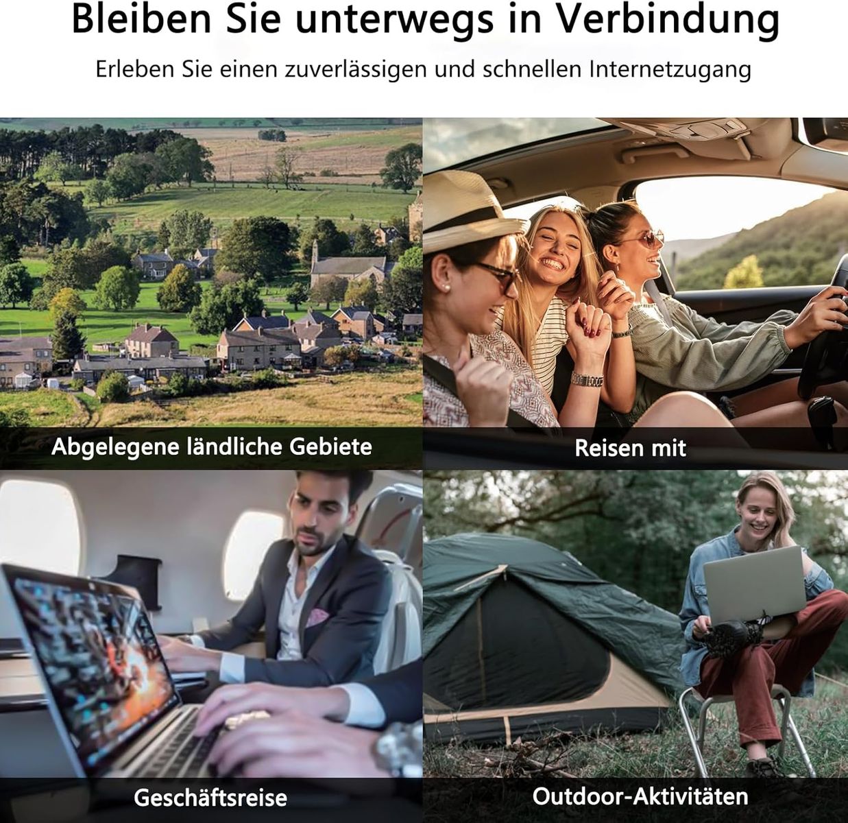 WAVLINK WL-WN529E4 4G LTE Mobilfunk-Router mit SIM-Kartensteckplatz, 300 Mbit/s WLAN 2,4 GHz, 3x Ethernet-Ports, WPS, EU Stecker