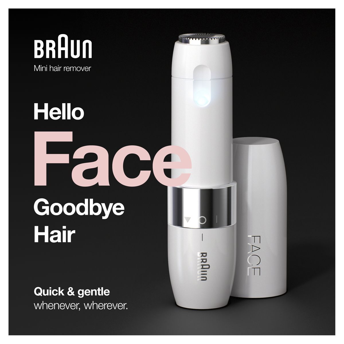 Braun Face Mini Hair Remover electric facial hair remover for women small shaver for fast gentle shaving upper lip chin cheeks for on the go smartlight FS1000
