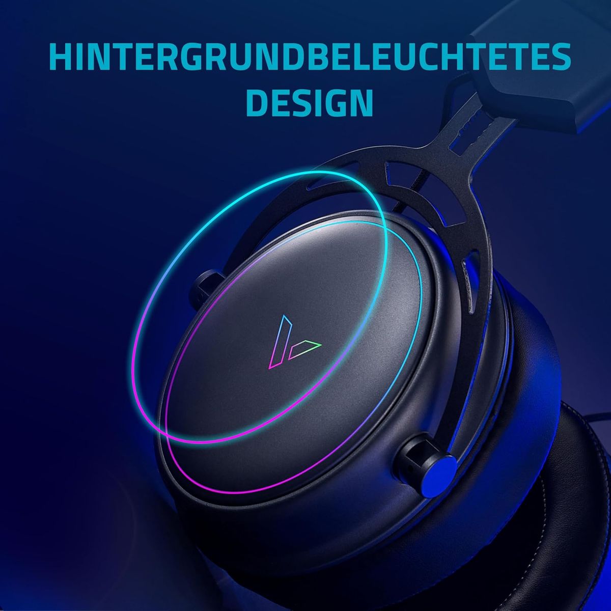 Rapoo VH800 kabelloses Gaming Over-Ear Headset, Flexibles Mikrofon mit Stummschaltung, Ohrpolster Kunstleder, 46h Akku, Headphone Bluetooth und 2,4Ghz PC/Mac/Xbox One/PS4/Nintendo Switch - Space Grey