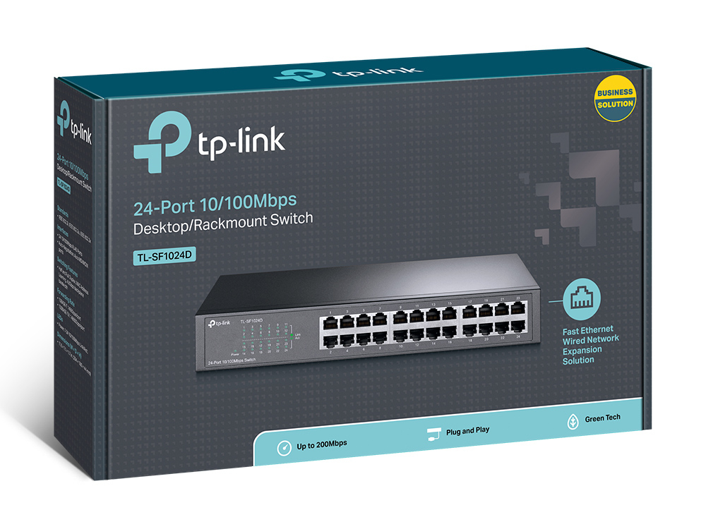 TP-LINK TL-SF1024D 24-port 10/100 Rackmount Unamanged Switch V3