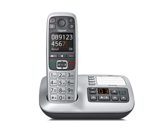 Gigaset E560A DECT-Telefon/Silber Anrufer-Identifikation FR
