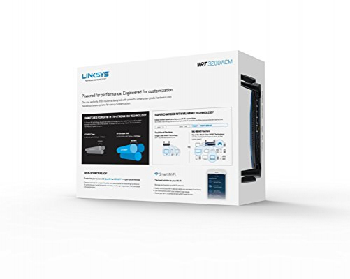 Linksys WRT3200ACM WLAN Router Dual-Band (2.4 GHz/5 GHz) Gigabit Ethernet Black, Blue