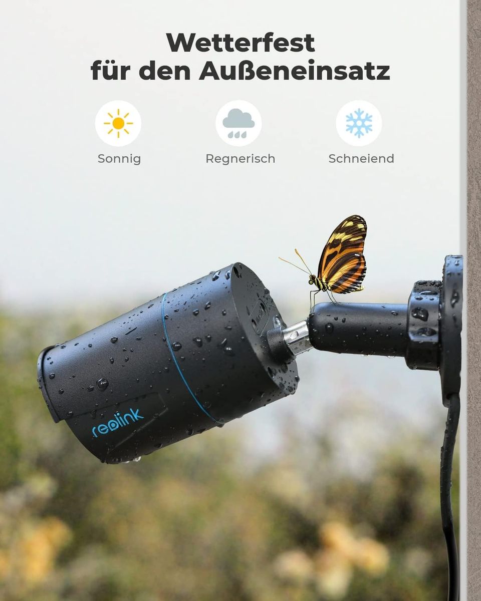 Reolink 5MP PoE Überwachungskamera Aussen mit Personen-/Autoerkennung, Smarte IP Kamera Outdoor mit Zeitraffer, 30m IR Nachtsicht, IP66 Wasserfest, Audio, Micro SD Kartensteckplatz, RLC-510A Schwarz IP Kamera Schwarz