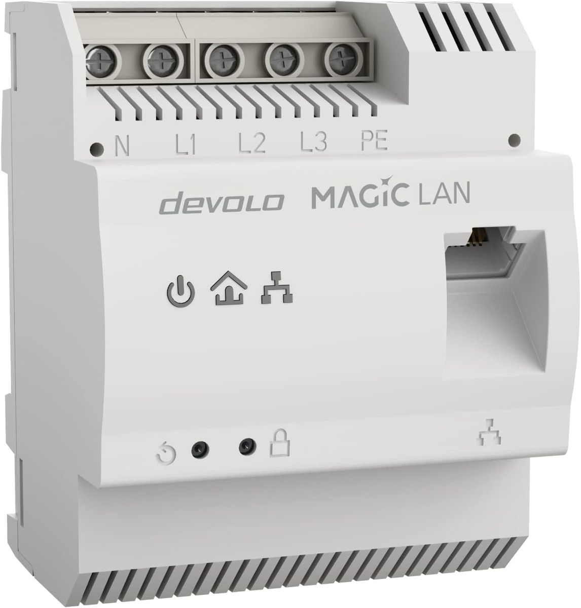 devolo 8550 Powerline Adapter Magic 2 LAN DINrail Hutschienen Adapter -bis 2.400 Mbit/s Internet aus dem Verteilerkasten, professionelles Heimnetzwerk, grau