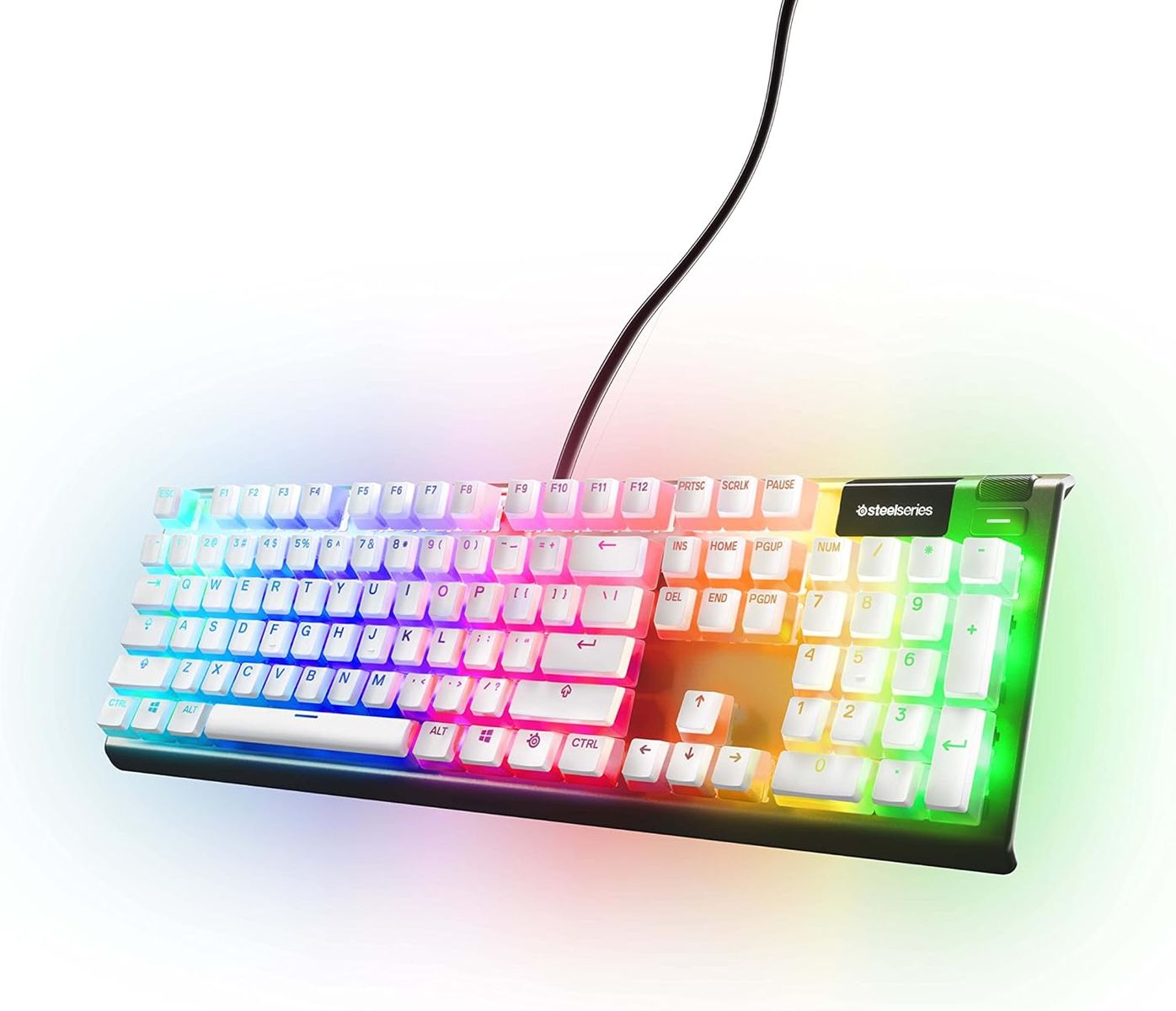 SteelSeries PrismCaps – Double-Shot-Tastenset mit „Pudding“-Optik – Kompatibilität mit allen gängigen mechanischen Tastaturen – MX-Stößel – Weiß (Deutsches Tastaturlayout)