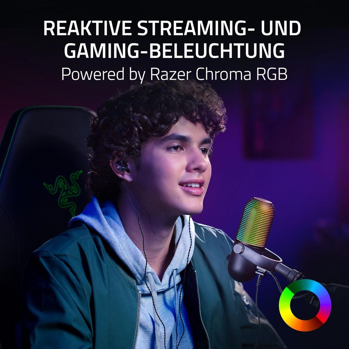 Razer Seiren V3 Chroma - RGB-USB-Mikrofon mit Tap-to-Mute (Reaktive Beleuchtung, Supernieren-Kondensator-Mikrofon, Digitaler Verstärkungsbegrenzer und integrierter Schockdämpfer) Schwarz Razer Seiren V3 Chroma - RGB-USB-Mikrofon mit Tap-to-Mute (Reaktive Beleuchtung, Supernieren-Kondensator-Mikrofon, Digitaler Verstärkungsbegrenzer und integrierter Schockdämpfer) Schwarz