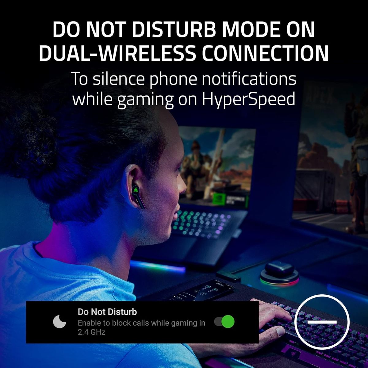 Razer Hammerhead Pro HyperSpeed Gaming Headset Dual Wireless Multi-Plattform ANC Chroma RGB Black