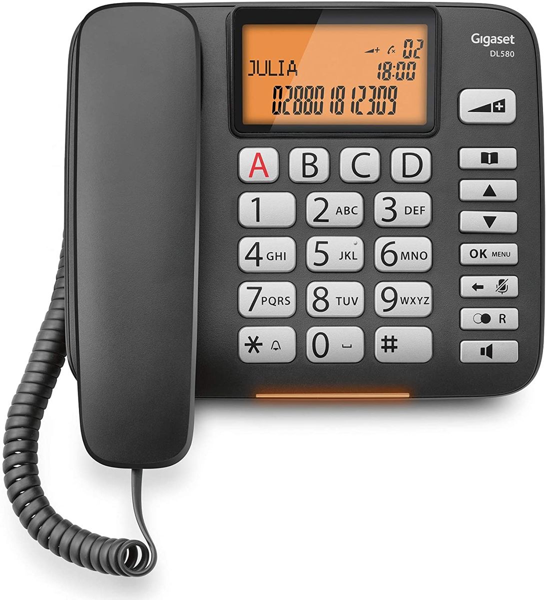 Gigaset DL580 Telefon Analoges Telefon Anrufer-Identifikation Schwarz