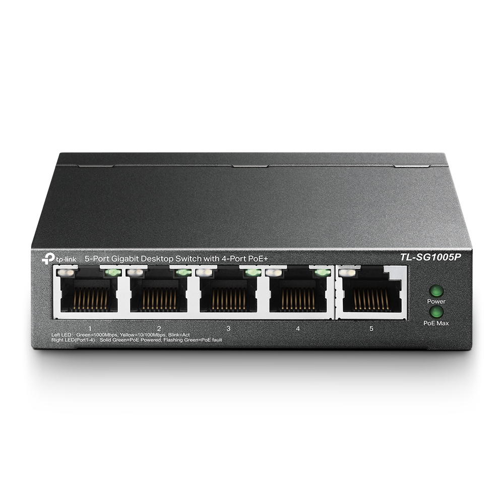 TP-Link TL-SG1005P Netzwerk-Switch Unmanaged Gigabit Ethernet (10/100/1000) Power over Ethernet (PoE) Schwarz