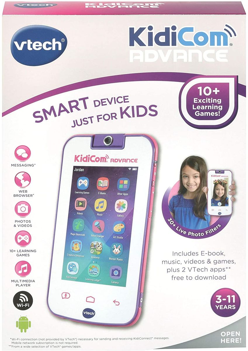 Vtech Kidicom Advance Kinder-Mobilgerät Lernspielzeug sicheres Kommunikationsgerät e-Books Kamera kinderfreundlichen Apps Spielen mehr Pink