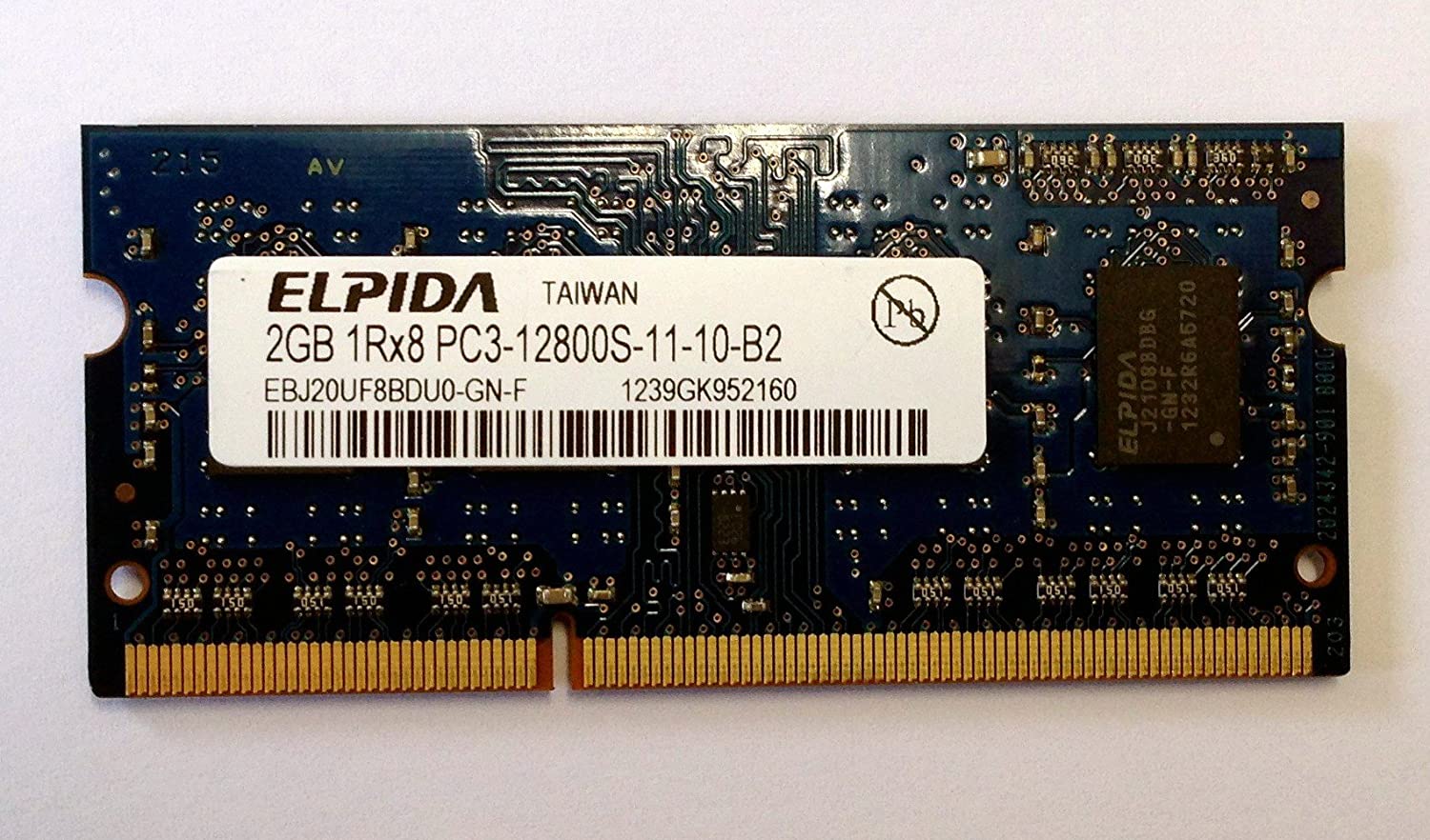 Elpida 2Gb (1x 2GB) DDR3 1600MHz C11 (PC3 12800S) SO-DIMM (204-pin, for Apple and Notebook RAM Memory