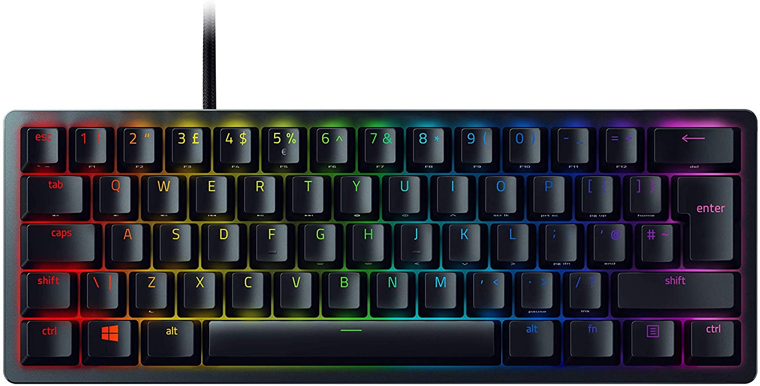 Razer Huntsman Mini Gaming Keyboard Optical Purple Switches Chroma RGB UK Layout QWERTY