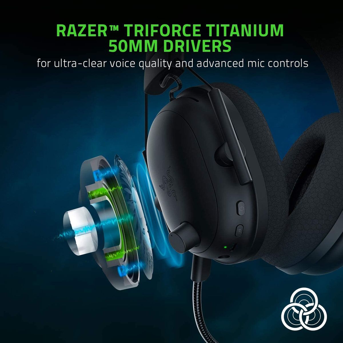 Razer BlackShark V2 Pro 2020 Gaming Headset Wireless RF + 3.5mm Virtual 7.1 Surround-Sound for PC Black