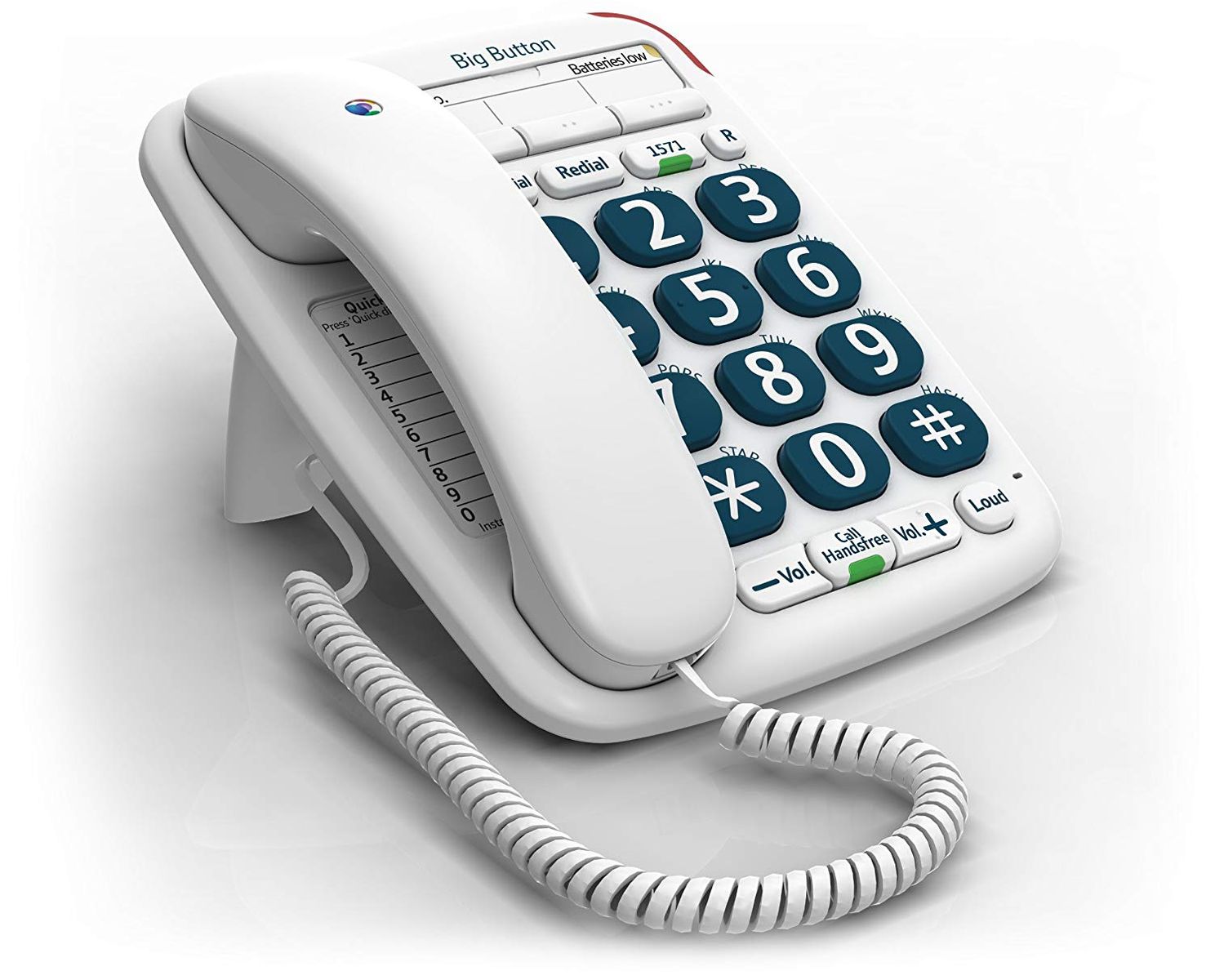 BT BIG BUTTON 200 CORDED TELEPHONEWHITE