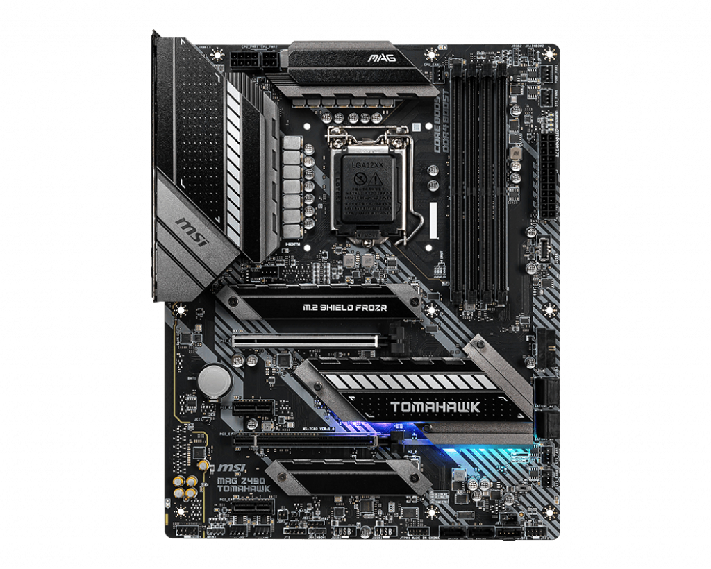 MSI Mag Z490 Tomahawk Atx Gaming Mainboard (10th Generation Intel Core, Socket LGA 1200, DDR4, CF, Two M.2 Slots, USB 3.2 Gene 2x2, Type C, 2.5G LAN, DP / HDMI, Mystic Light ATX MAG Z490 TOMAHAWK