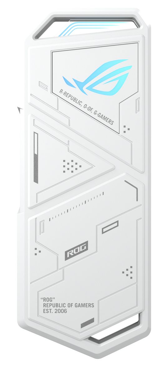 ASUS ROG Strix Arion White Edition M.2 NVMe SSD-Gehäuse, USB 3.2 Gen 2 (10 Gbit/s), toollose Installation, Aluminium, ASUS Aura Sync, USB‑C & USB‑A Kabel