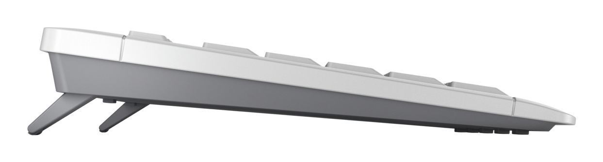 CHERRY STREAM DESKTOP COMFORT, Kabelloses Tastatur-Maus-Set, 2,4 GHz Funk, Leise Tasten, Ergonomische Rechtshu00e4ndermaus, Weiu00df-Grau - (DEU Layout - QWERTZ)