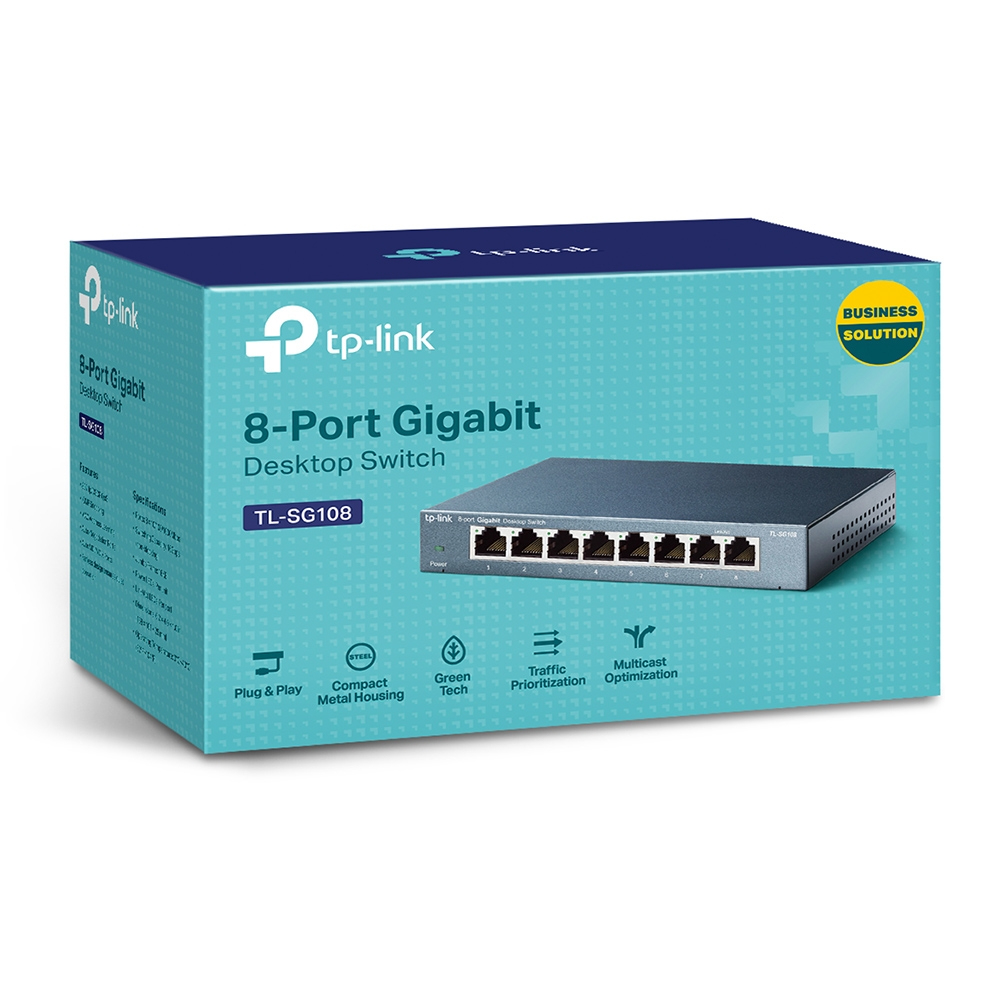 TP-Link TL-SG108 Netzwerk-Switch Unmanaged L2 Gigabit Ethernet (10/100/1000) Schwarz