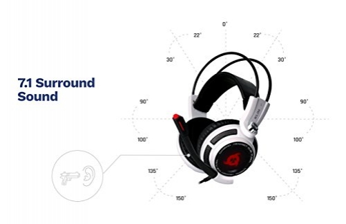 KLIM Puma Vibration 7.1 Surround Sound Gaming Headset USB weiß/schwarz