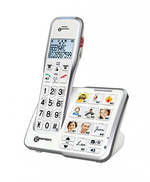 GEEMARC AmpliDECT 595 schnurloses verstärktes 50 dB Schwerhörigentelefon Fototasten