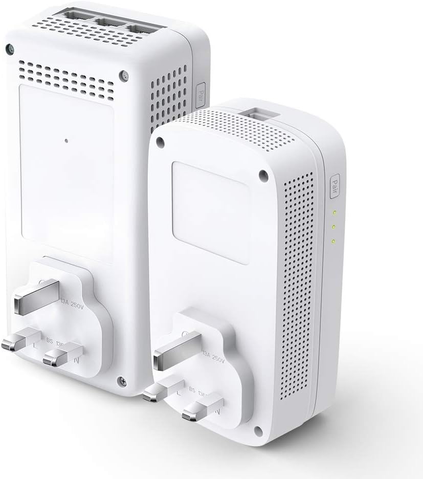 TP-Link TL-WPA8631P KIT Powerline Adapter 1300 Mbit/s, WLAN (Wi‑Fi 5), Gigabit Ethernet, integrierte Steckdose Typ G (UK), Weiß, V4