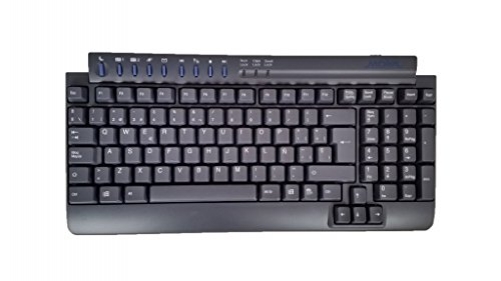 sempre hochwertige kompakte Tastatur KB-9973 mit 9-hot key PS/2 schwarz (ESP Layout - QWERTY)