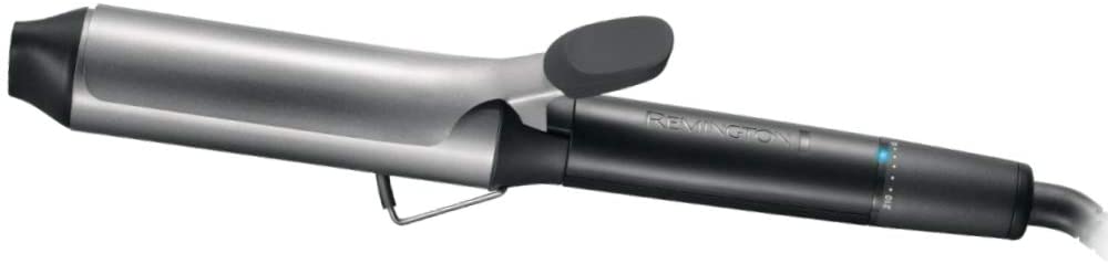Remington curling iron Pro Big Curl CI5538, 38mm for big curls, 4-fold protection, antistatic ceramic tourmaline coating, 8 temperature settings, 30 seconds heat-up time, silver/grey 38 mm curling iron