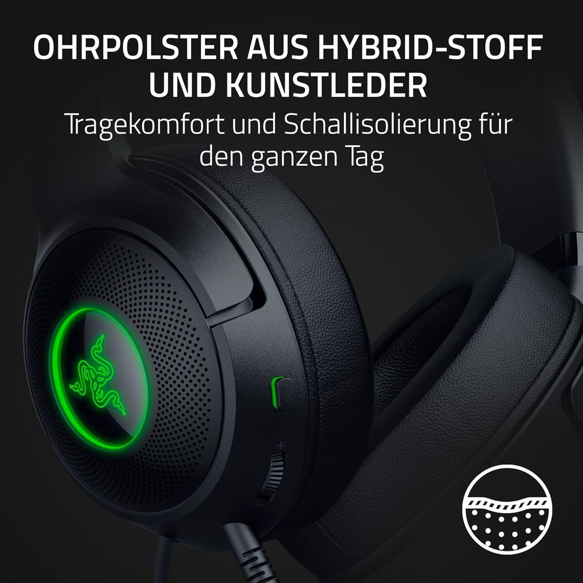 Razer Kraken Kitty V2 Gaming Headset USB Virtual 7.1 Surround-Sound for PC Black