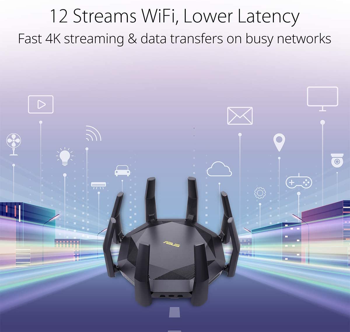 ASUS RT-AX89X Gaming Router Ai Mesh WLAN System Wi-Fi 6 AX6000 10G RJ45 10G SFP+ 2.2 GHz QC CPU AiProtection Pro USB 3.1 WPA3 Gaming AX6000 10G LAN ASUS RT-AX89X Gaming Router Ai Mesh WLAN System Wi-Fi 6 AX6000 10G RJ45 10G SFP+ 2.2 GHz QC CPU AiProtection Pro USB 3.1 WPA3 Gaming AX6000 10G LAN