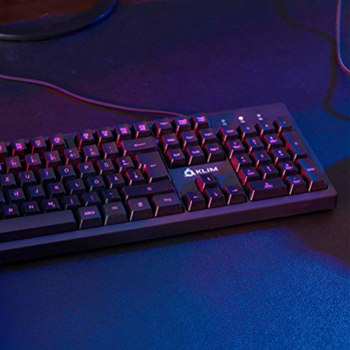 KLIM Bolt RGB Gaming Tastatur Multimedia-Steuerung Wired (FRA Layout - AZERTY)