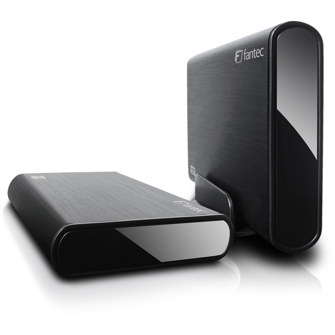FANTEC 1973 DB-ALU31 Externes Festplattengehäuse (für den Einbau einer 3,5 Zoll und,2,5 Zoll SATA SATA I/II/III HDDs und SSDs Festplatte. Mit USB 3.1 Typ-C SUPERSPEED+ 10G Anschluss, schwarz