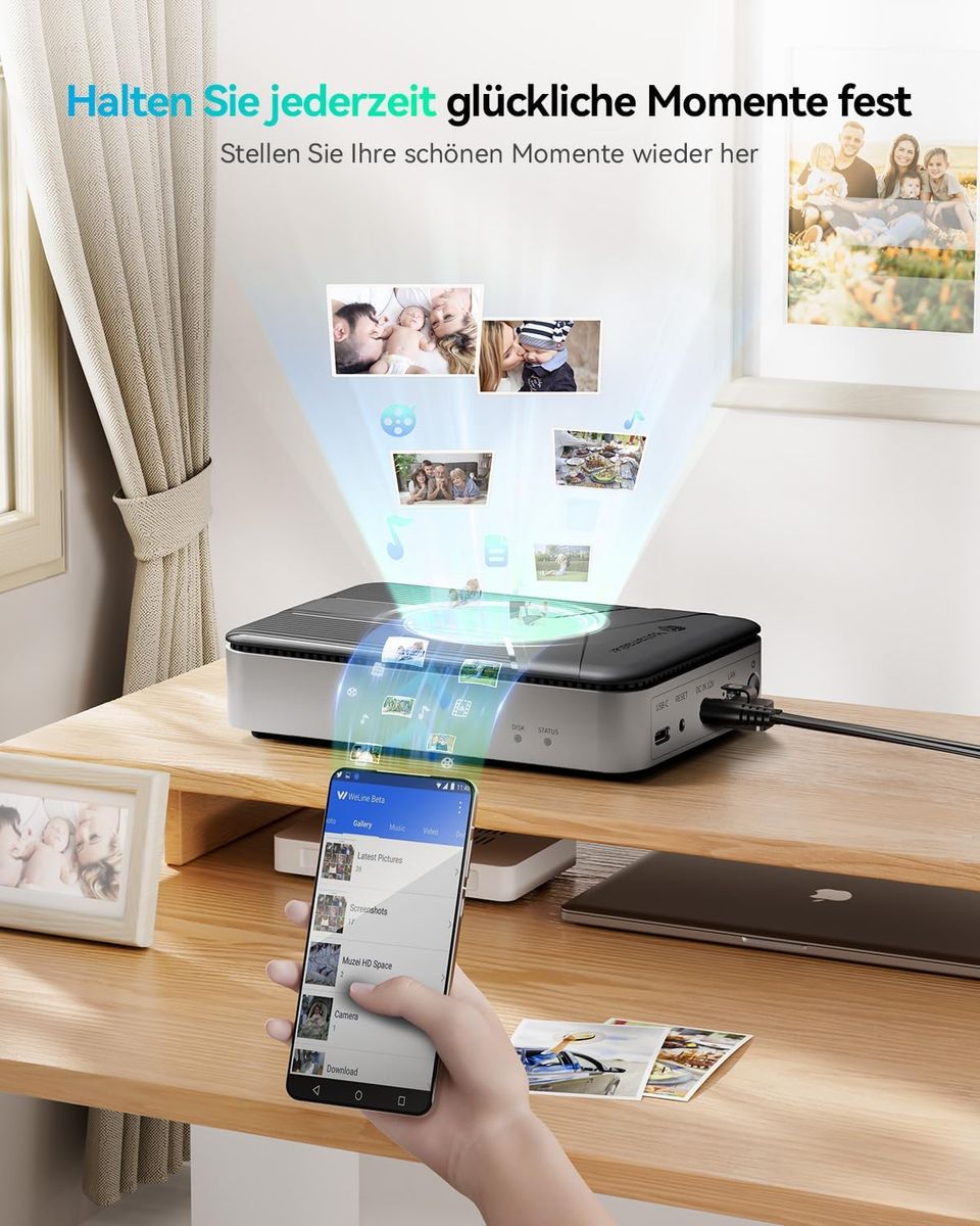 Yottamaster DM1 NAS Gehäuse 2,5 Zoll, Private Cloud, 1 GbE, USB-C 3.2 Gen1, magnetischer Deckel, ohne Festplatte