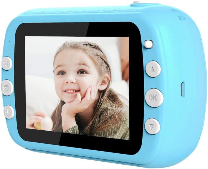 i-Paint P9 Sofortbildkamera für Kinder, Druck B/N auf Thermopapier, Kamera 1080P Digitale FHD-Kamera, 3,5 Zoll LCD, 32 GB Micro-SD, Blau