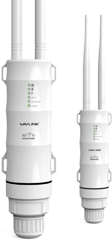 WAVLINK AC600 Dual Band Outdoor WiFi Repeater Access Point, Repeater/Ap Mode/Router/WISP, 2.4GHz 150Mbps + 5GHz 433Mbps, Passive PoE Model, 100m+, White