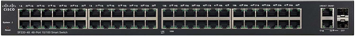 Cisco SF220-48 10/100-Fast Ethernet- Gigabit-Ethernet-Smart Switch je 48 2 Ports