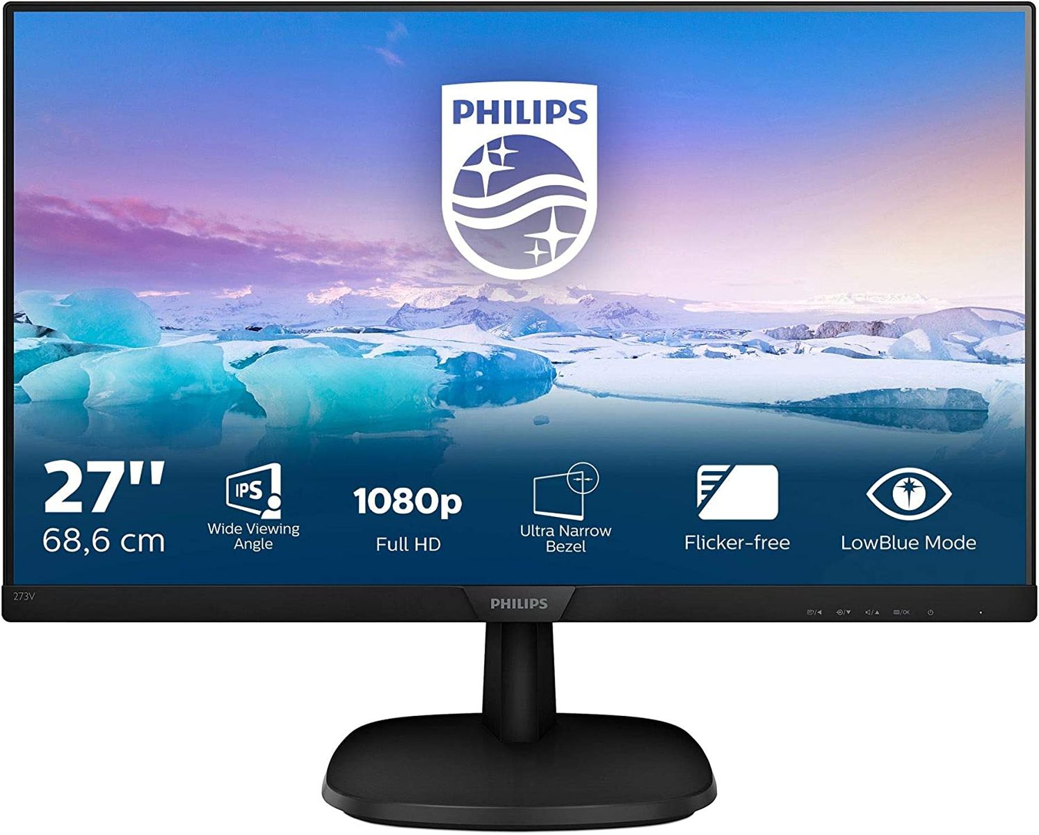 Philips 243V7QDAB 24" FHD Monitor 1920x1080 60 Hz VGA DVI HDMI 23.8"