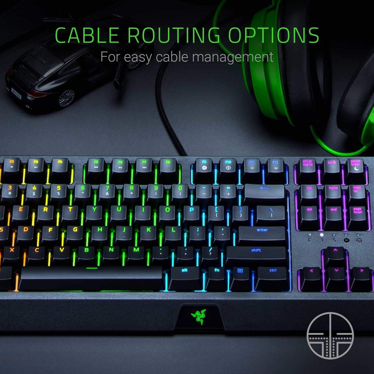 RAZER Blackwidow Mechanical Gaming Keyboard with RAZER Green Switches (Clicky and Tactile), RGB Chroma Enabled (GBR Layout - QWERTY)