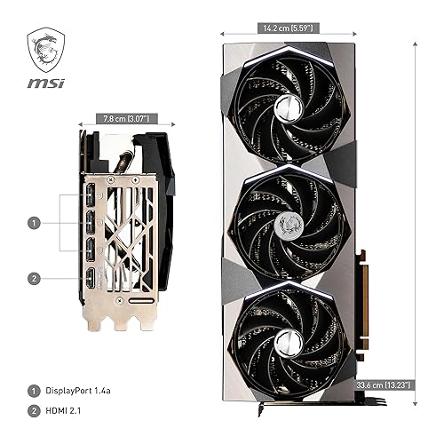 MSI GeForce RTX 4080 SUPRIM X 16GB GDDR6X, PCIe 4.0, HDMI 2.1a, 3x DisplayPort 1.4a, 16-pin Stromanschluss, 3x Lüfter
