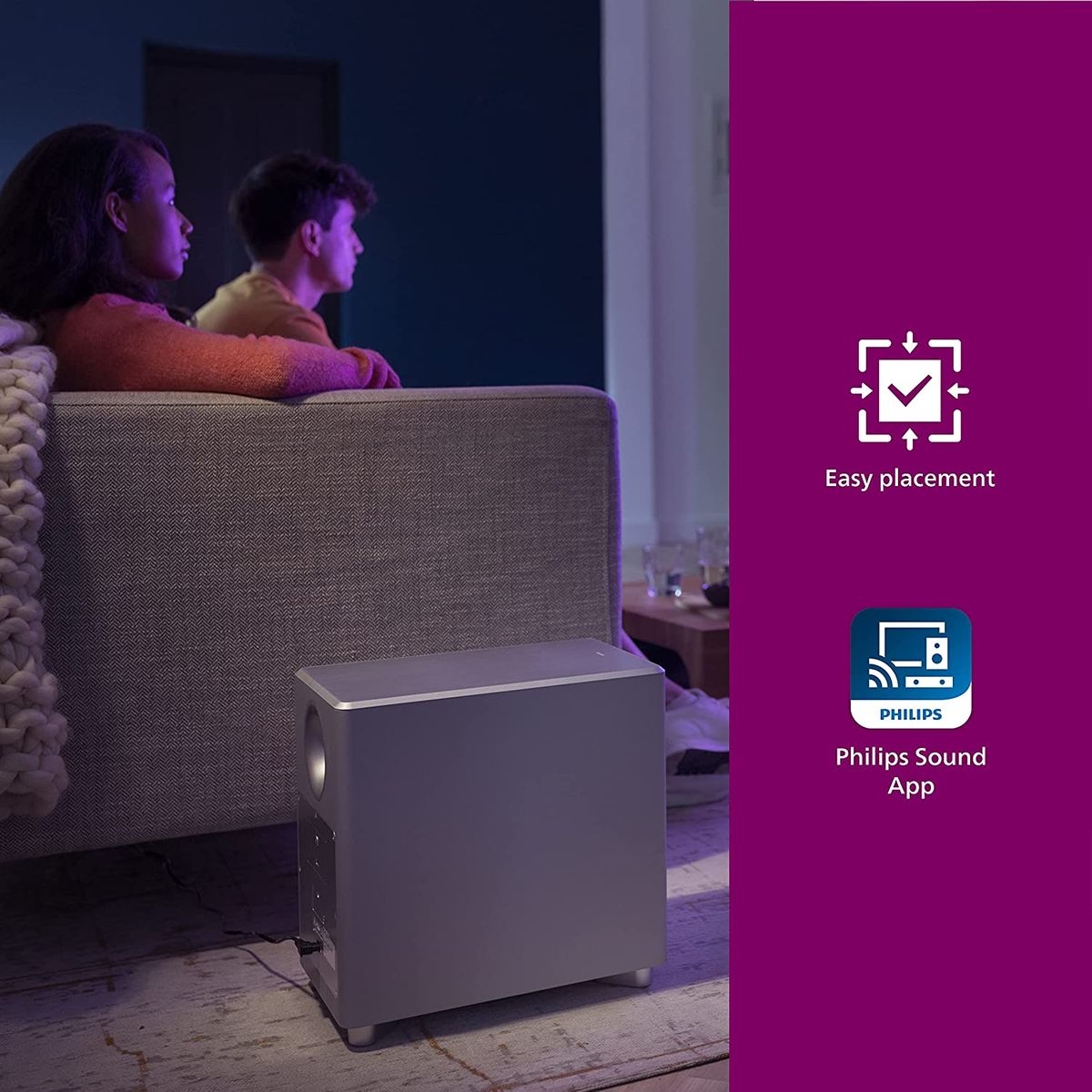 Philips TAW8506 Wireless Subwoofer 20cm Subwoofer für Philips TV 300 W DTS