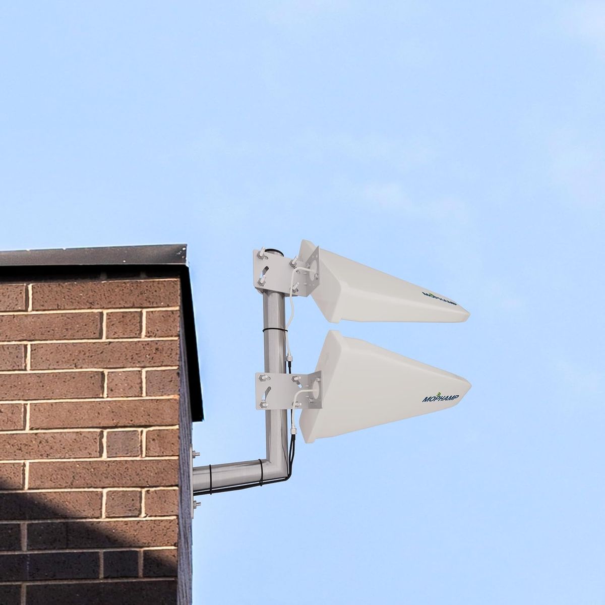 MOPHAMP ATK01 4G/5G Outdoor Antenne 2x2 MIMO 15 dBi LTE 698-3800 MHz, SMA/TS9 Adapter, Dual-Koax 10m, Montagekit, für Router & Signalverstärker