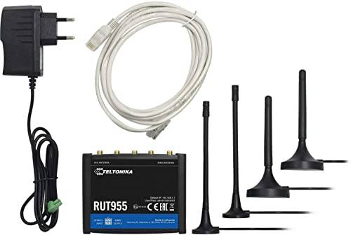 Teltonika RUT9550033B0 Mobilfunk-Router 4G LTE, WLAN 4 (802.11n) 300 Mbit/s, 4x LAN (10/100), Ethernet-WAN, SIM-Slot, USB, MicroSD, QoS, Schwarz